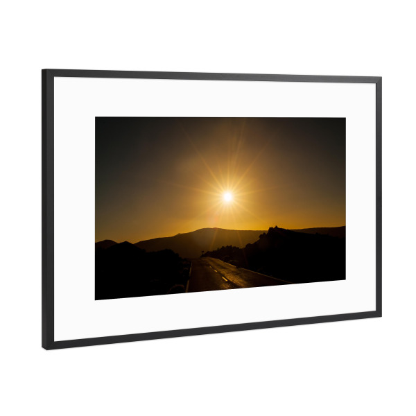 Poster mit Rahmen Schwarz (Metallic) "Weg zur Sonne" artboxONE - Natur,Reise