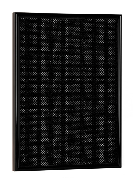 Poster mit schwarzem Rahmen "REVENGE DARKER" artboxONE - Typografie,Film,Schwarzweiß,Fashion