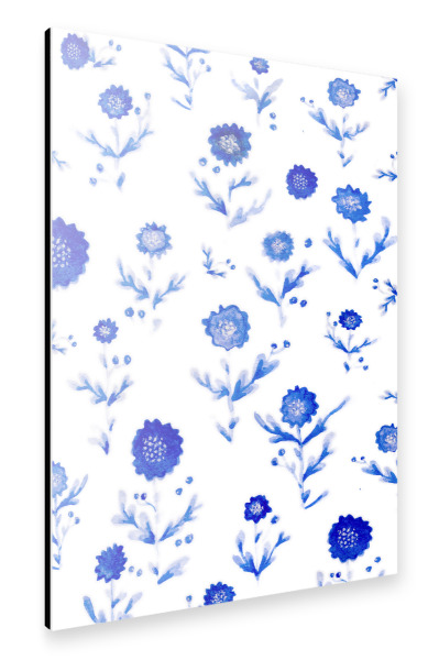 Alu-Dibond "Mssanderz - Aquarell Blaue Blüten" 30x20 cm artboxONE