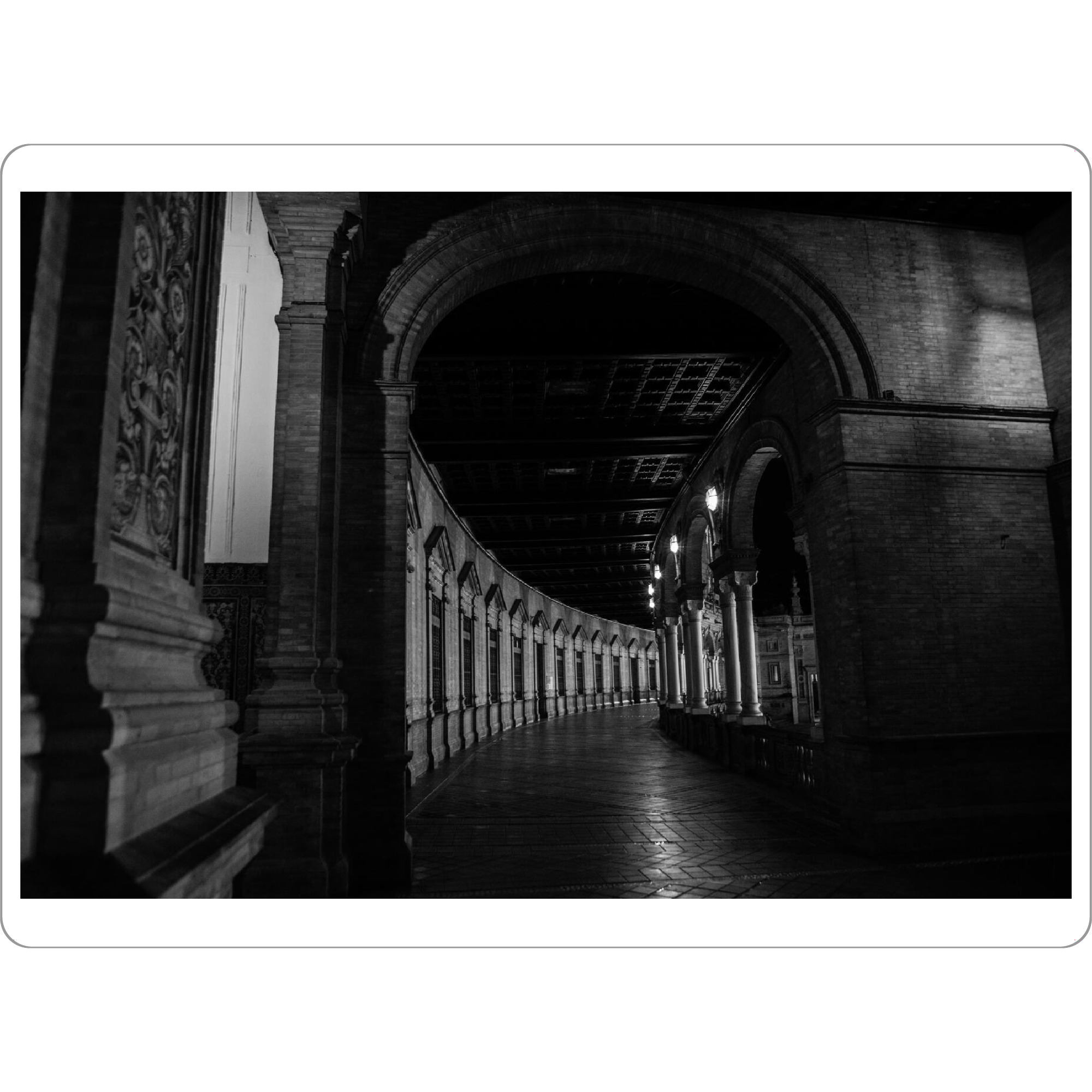 Tischset "Nachts Allein" artboxONE - Städte,Reise,Schwarzweiß,Architektur