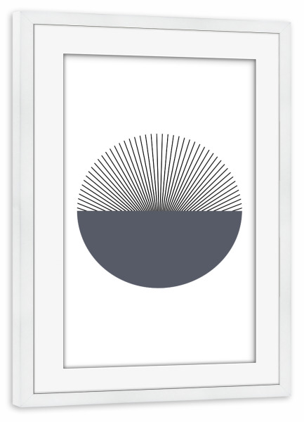 Poster mit Rahmen weiß "Minimal round" artboxONE - Abstrakt,Geometrie