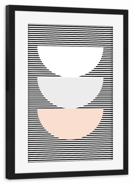 Poster mit Rahmen schwarz "Mid Century Vase" artboxONE - Abstrakt,Schwarzweiß,Geometrie