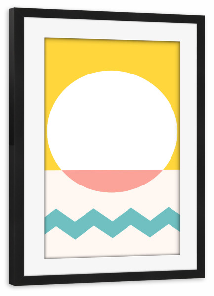 Poster mit Rahmen schwarz "Sun and sea" artboxONE - Natur,Abstrakt,Geometrie