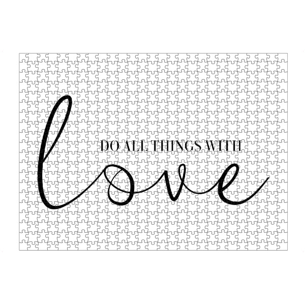 Puzzle Ravensburger "All things with love" artboxONE - Typografie,Schwarzweiß,Liebe