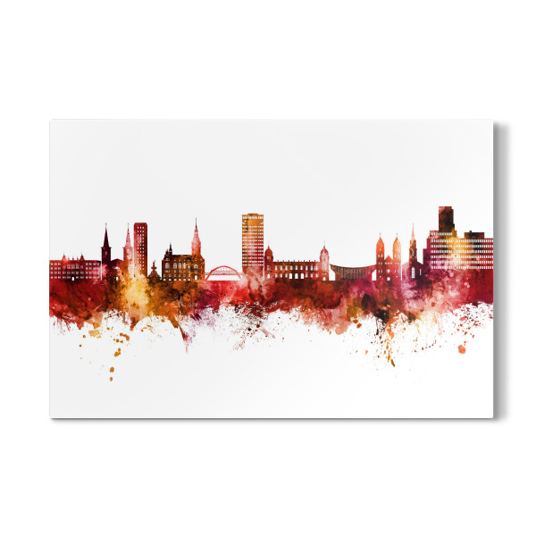 Galerie-Print "Wuppertal Germany Skyline Red" 30x20 cm artboxONE