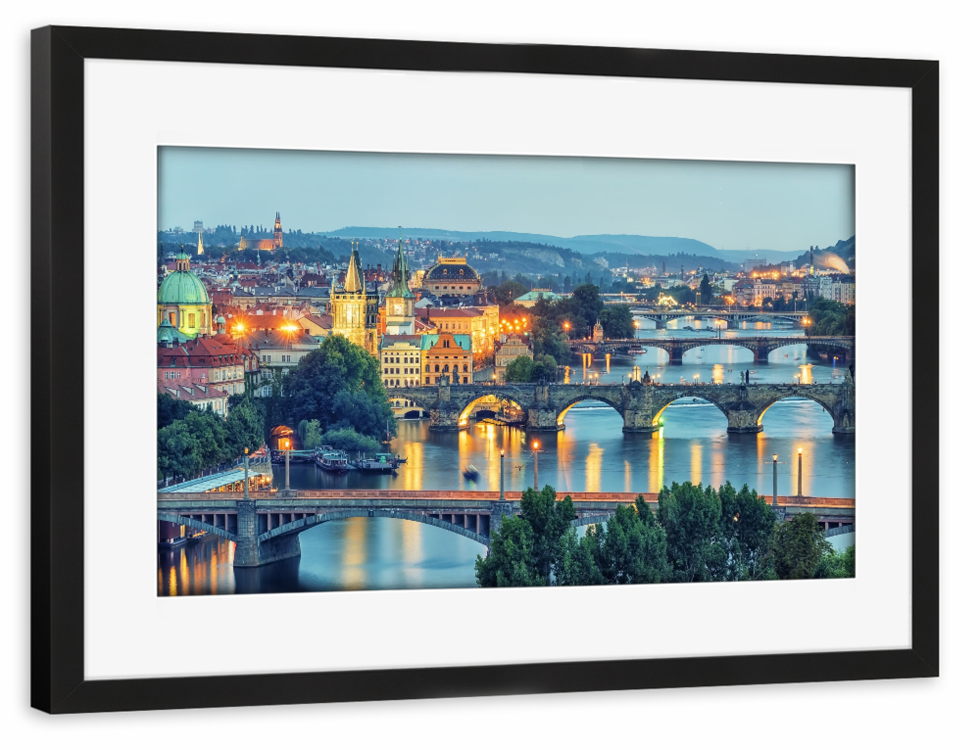 Poster mit Rahmen schwarz "Prague" artboxONE - Städte,Reise,Architektur,Reise / Länder,Städte / Prag