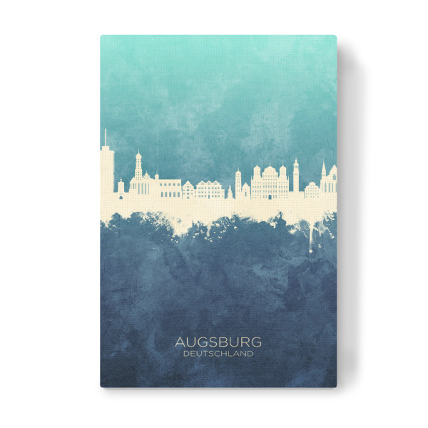Leinwandbild "Augsburg Germany Skyline NavyCyan" artboxONE - Städte