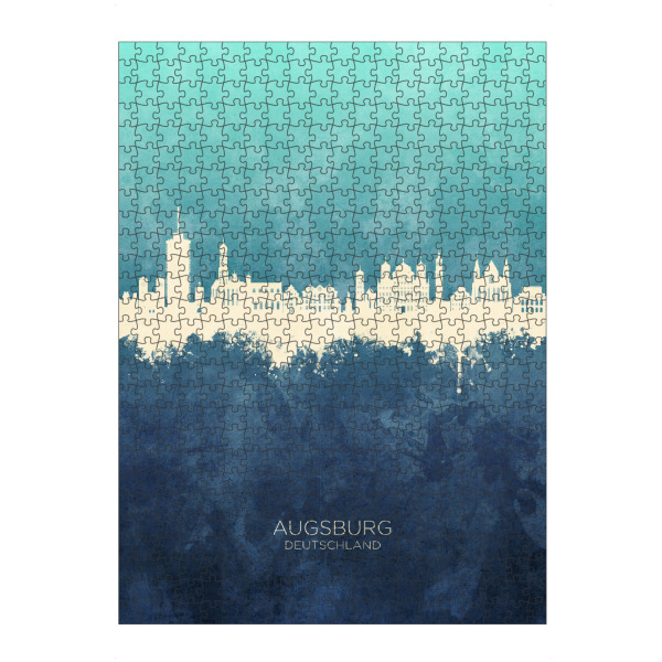 artboxONE Puzzle "Augsburg Germany Skyline NavyCyan" artboxONE - Städte