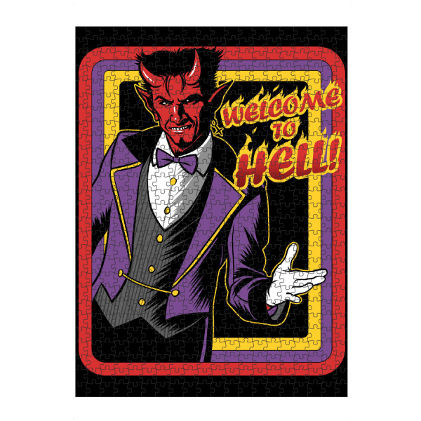 artboxONE Puzzle "Welcome to Hell" artboxONE - Comic,Lustig - Halloween,Horror,Terror,Monster,Fire,Hell,Retro,Vintage,Evil,Devil,Demon,Sins,Satan