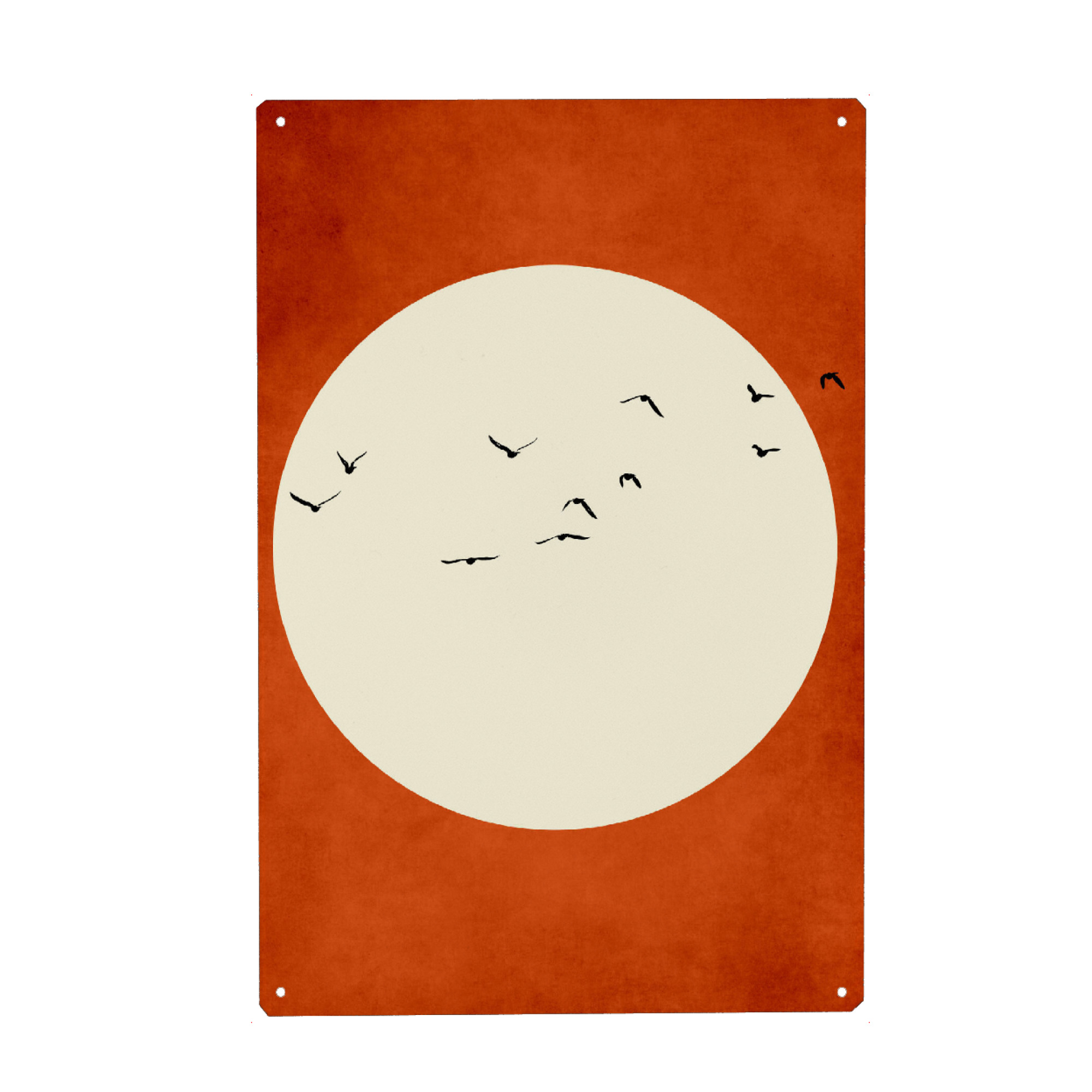 Metall Poster "Warming Feelings At Night" artboxONE - Tiere,Abstrakt - Sonnenuntergang,Vögel,Birds,Natur,Nature,Sunset,Abstract,Abstrakt