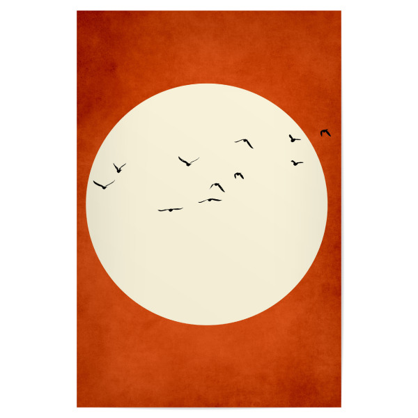 Poster "Warming Feelings At Night" artboxONE - Tiere,Abstrakt - Sonnenuntergang,Vögel,Birds,Natur,Nature,Sunset,Abstract,Abstrakt