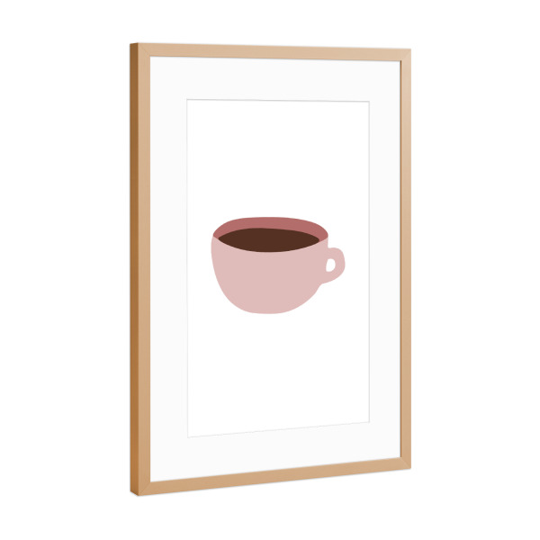 Poster mit Rahmen Kupfer "Abstract pink coffee cup" artboxONE - Essen & Trinken