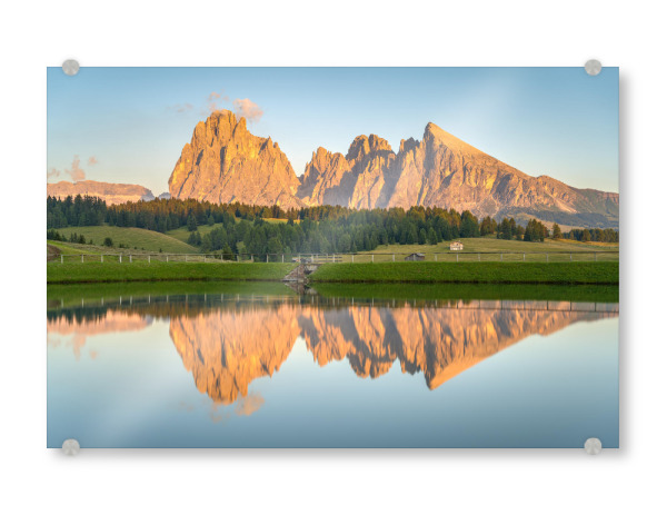 Acrylglasbild "Alpenglühen Seiser Alm" artboxONE - Natur,Reise,Reise / Länder