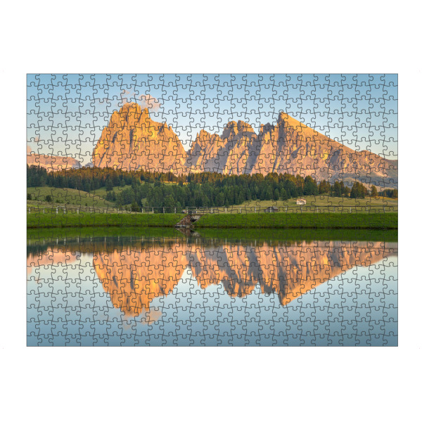 Puzzle Ravensburger "Alpenglühen Seiser Alm" artboxONE - Natur,Reise,Reise / Länder