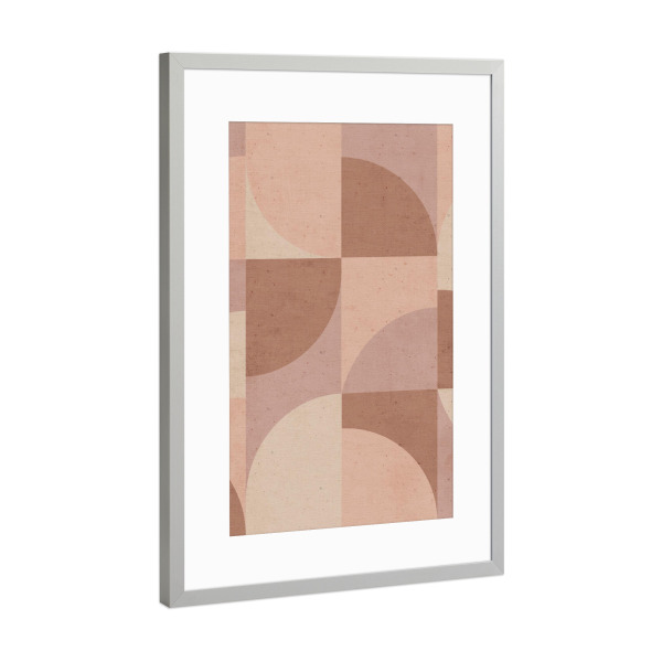 Poster mit Rahmen Silber "Baked Earth Abstract Geometry" artboxONE - Abstrakt,Geometrie