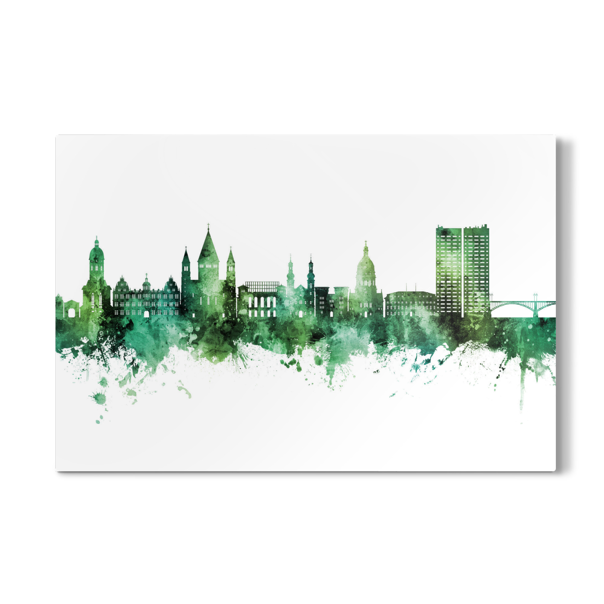 Galerie-Print "Mainz Germany Skyline Green" 75x50 cm artboxONE
