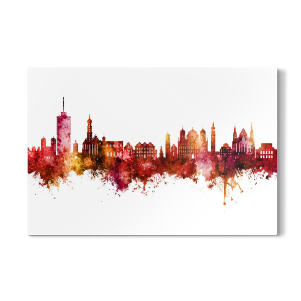 Galerie-Print "Augsburg Germany Skyline Red" 30x20 cm artboxONE