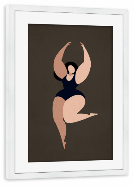 Poster mit Rahmen weiß "Prima Bella Ballerina" artboxONE - Abstrakt - Dancing,Formen,Figur,Kurven,Curves