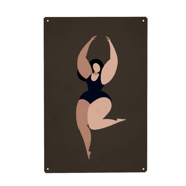 Metall Poster "Prima Bella Ballerina" artboxONE - Abstrakt - Dancing,Formen,Figur,Kurven,Curves - Blechschild