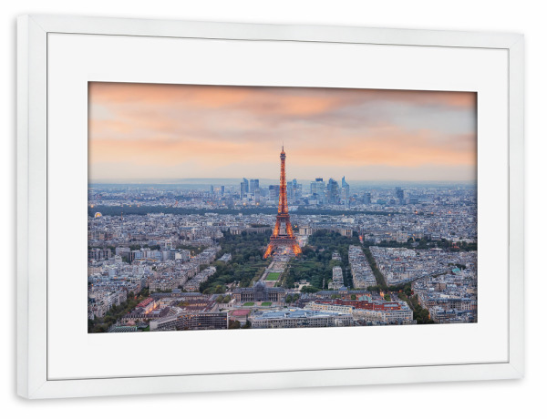 Poster mit Rahmen weiß "Orange Paris" artboxONE - Städte,Reise,Architektur,Städte / Paris,Reise / Länder