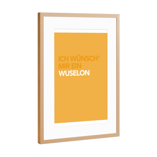 Poster mit Rahmen Kupfer "WUSELON" artboxONE - Typografie,Für Kinder,Lustig - Kinder,Kids,Kind,Kid,Kinderzimmer,Children,Fun,Children's room,Wuselon