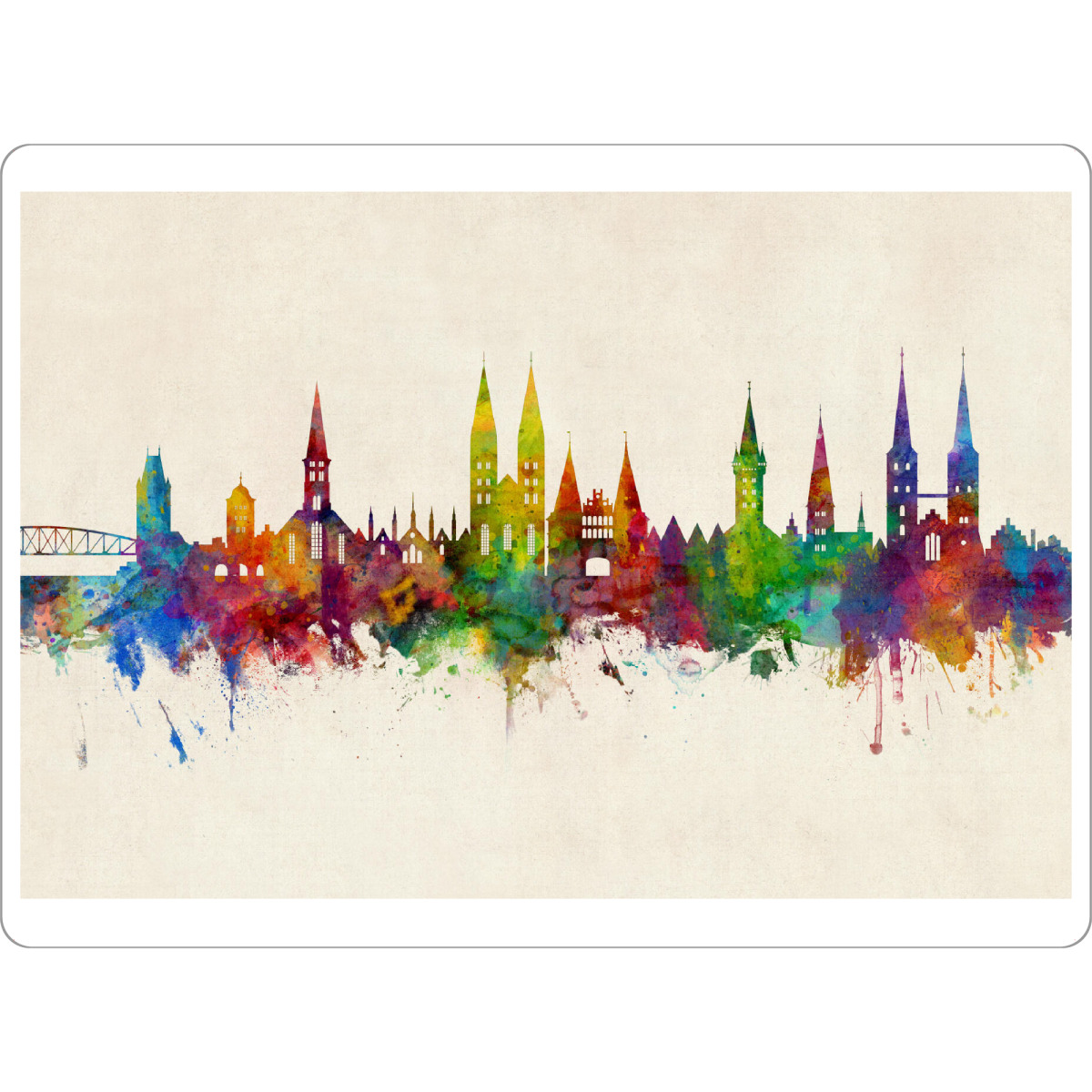 Tischset "Lubeck Germany Skyline Urban" artboxONE - Städte
