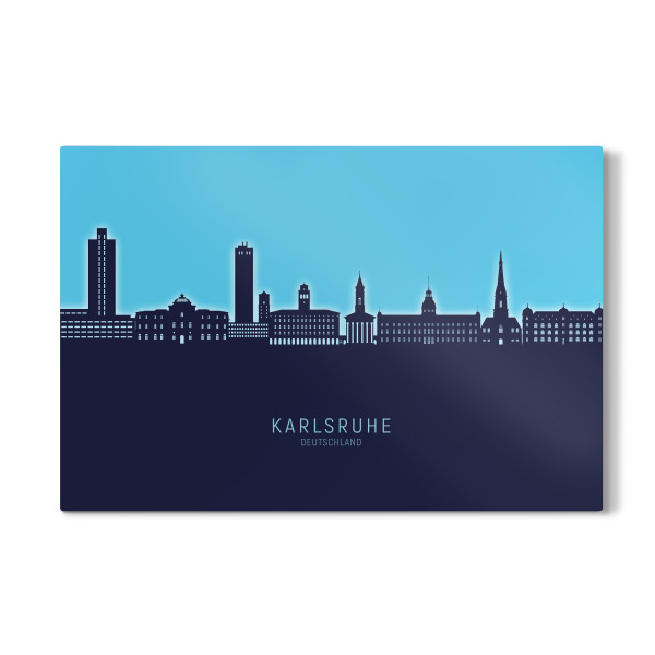 Galerie-Print "Karlsruhe Skyline Glow Blue" 30x20 cm artboxONE