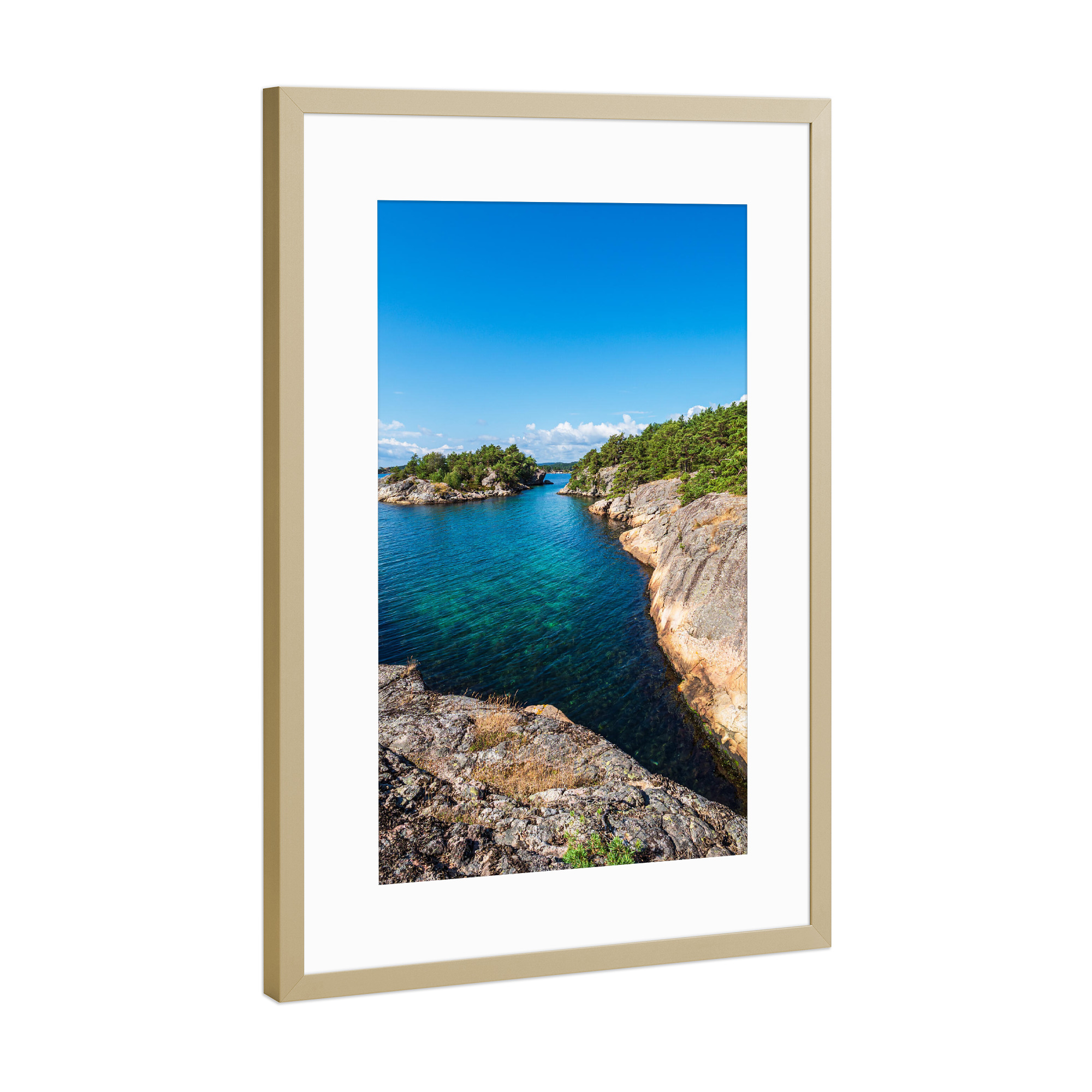 Poster mit Rahmen Gold "Halbinsel Riveneset" artboxONE - Natur,Reise,Reise / Strand und Meer,Reise / Länder