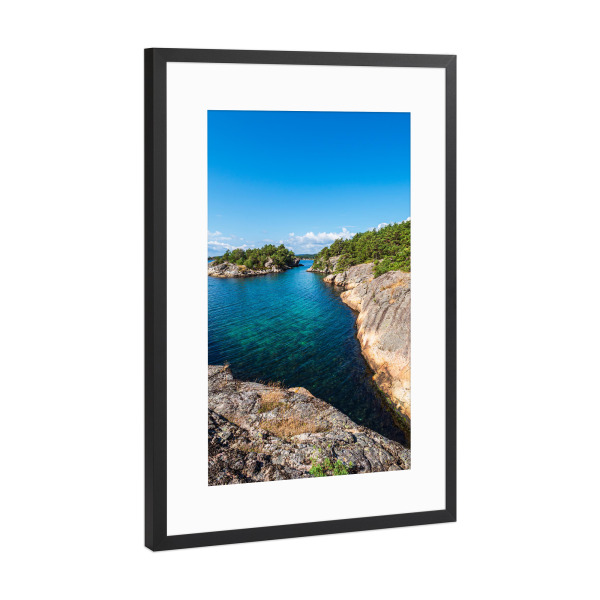 Poster mit Rahmen Schwarz (Metallic) "Halbinsel Riveneset" artboxONE - Natur,Reise,Reise / Strand und Meer,Reise / Länder