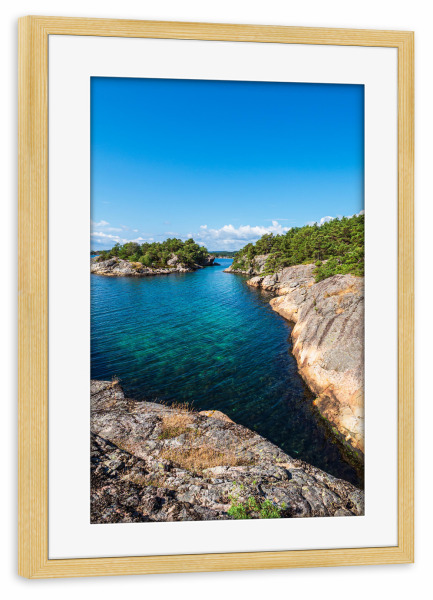 Poster mit Rahmen kiefer "Halbinsel Riveneset" artboxONE - Natur,Reise,Reise / Strand und Meer,Reise / Länder