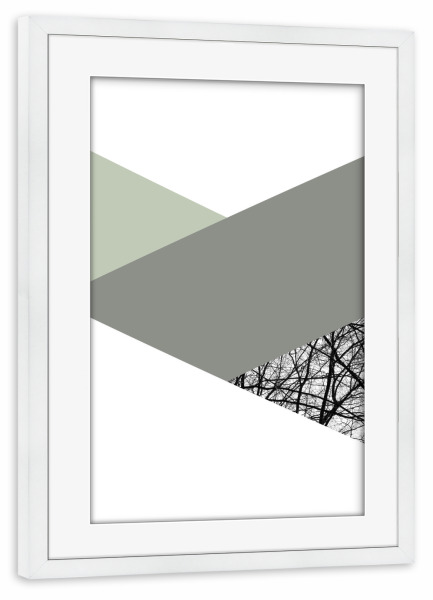 Poster mit Rahmen weiß "TRIWOOD - Pale" artboxONE - Natur,Architektur,Geometrie,Fashion