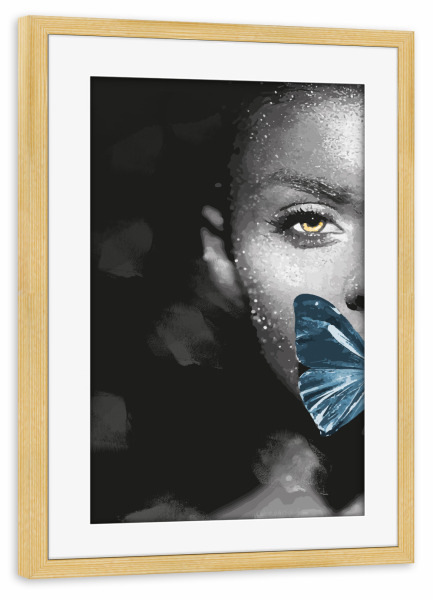 Poster mit Rahmen kiefer "Butterfly Lady" artboxONE - Abstrakt,Für Mama