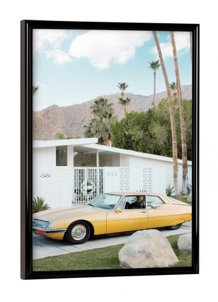 Poster mit schwarzem Rahmen "Palm Springs Car" artboxONE - Natur,Reise,Architektur,Automobile,Städte / Los Angeles