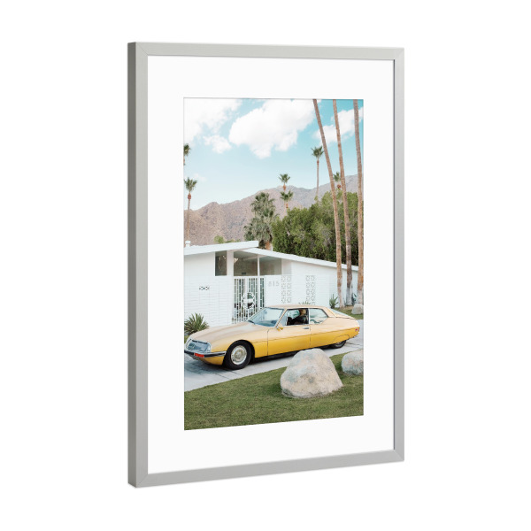 Poster mit Rahmen Silber "Palm Springs Car" artboxONE - Natur,Reise,Architektur,Automobile,Städte / Los Angeles