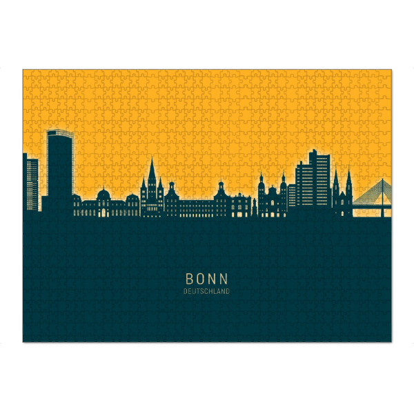 Puzzle Ravensburger "Bonn Germany Skyline Citrus" artboxONE - Städte