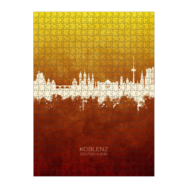 Puzzle Ravensburger "Koblenz Germany Skyline RedYellow" artboxONE - Städte