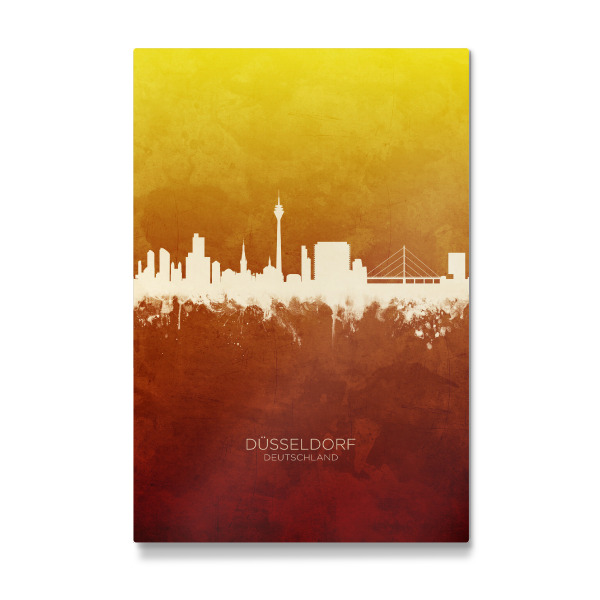 Galerie-Print "Düsseldorf Skyline RedYellow" 30x20 cm artboxONE