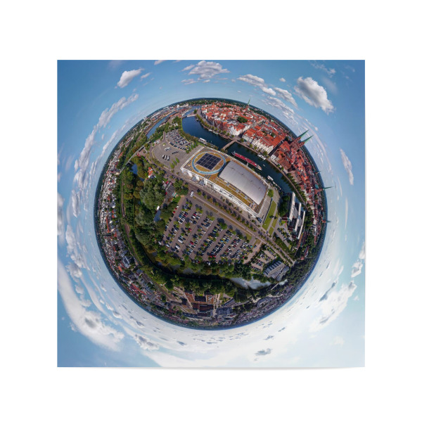 Poster 20x20 cm "Lübeck - MuK aus west, high" artboxONE - Städte,Reise,Architektur,Reise / Länder,Städte / Weitere