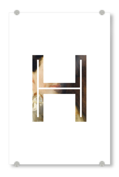 Acrylglasbild "IMPRESS-LETTER H" artboxONE - Typografie,Fashion,Buchstaben,Buchstaben / H