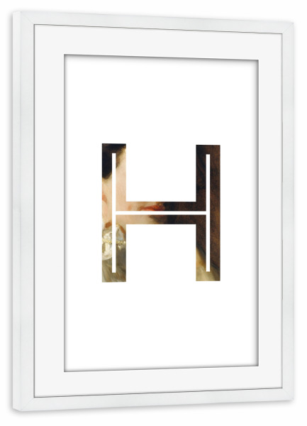 Poster mit Rahmen weiß "IMPRESS-LETTER H" artboxONE - Typografie,Fashion,Buchstaben,Buchstaben / H