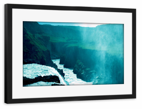 Poster mit Rahmen schwarz "Island Landschaft" artboxONE - Natur,Reise,Reise / Länder