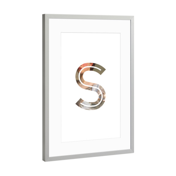 Poster mit Rahmen Silber "IMPRESS-LETTER S" artboxONE - Typografie,Fashion,Buchstaben,Buchstaben / S