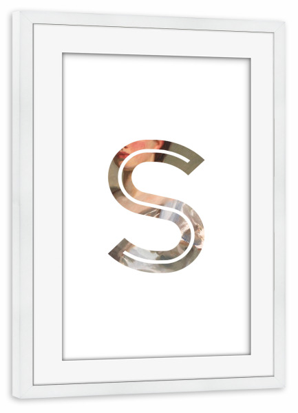 Poster mit Rahmen weiß "IMPRESS-LETTER S" artboxONE - Typografie,Fashion,Buchstaben,Buchstaben / S