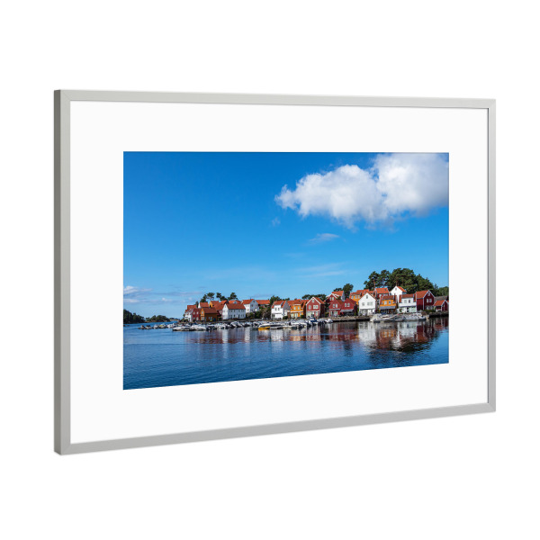 Poster mit Rahmen Silber "Furuholmen in Norwegen" artboxONE - Natur,Reise,Architektur,Reise / Strand und Meer,Reise / Länder