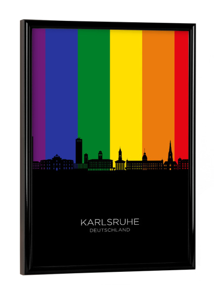 Poster mit schwarzem Rahmen "Karlsruhe Germany Skyline Pride" artboxONE - Städte