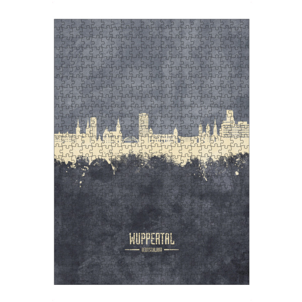Puzzle Ravensburger "Wuppertal Germany Skyline Grey" artboxONE - Städte