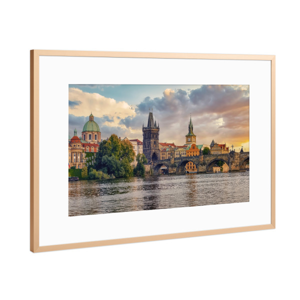Poster mit Rahmen Kupfer "Prague Sunset" artboxONE - Städte,Reise,Architektur,Reise / Länder,Städte / Prag