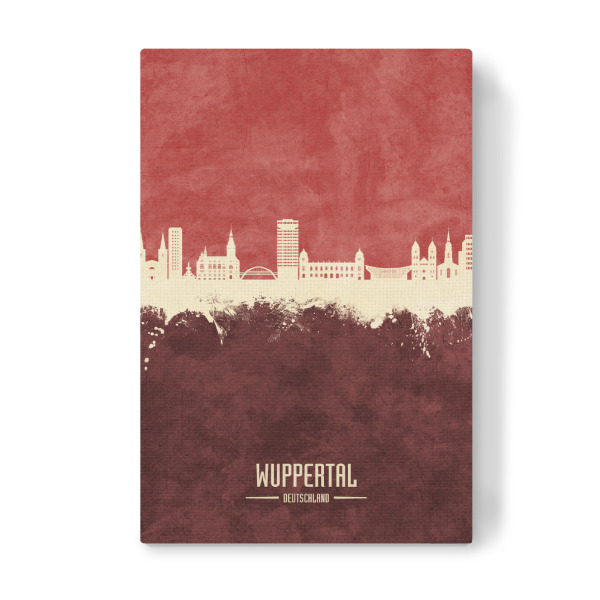 Leinwandbild "Wuppertal Skyline Dark Red" artboxONE - Städte