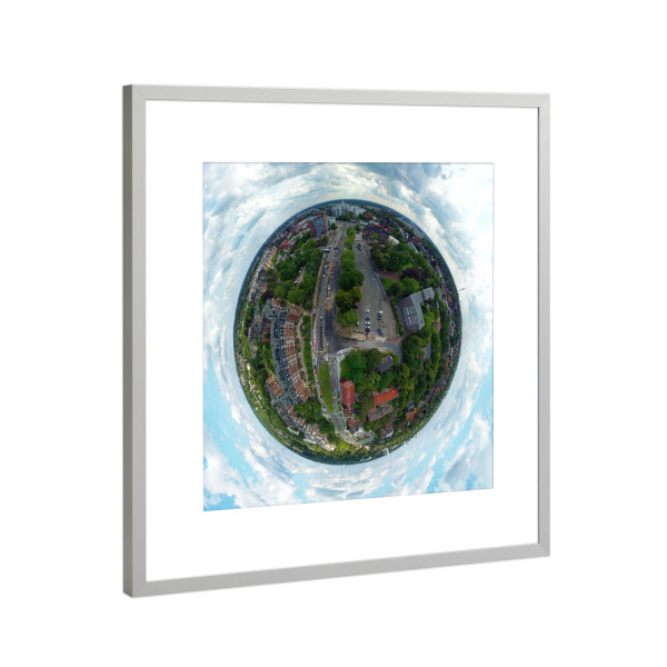 Poster mit Rahmen Silber "Hamburg-Lohbrügge Marktplatz;midi" artboxONE - Städte,Städte / Hamburg,Reise,Architektur,Reise / Länder