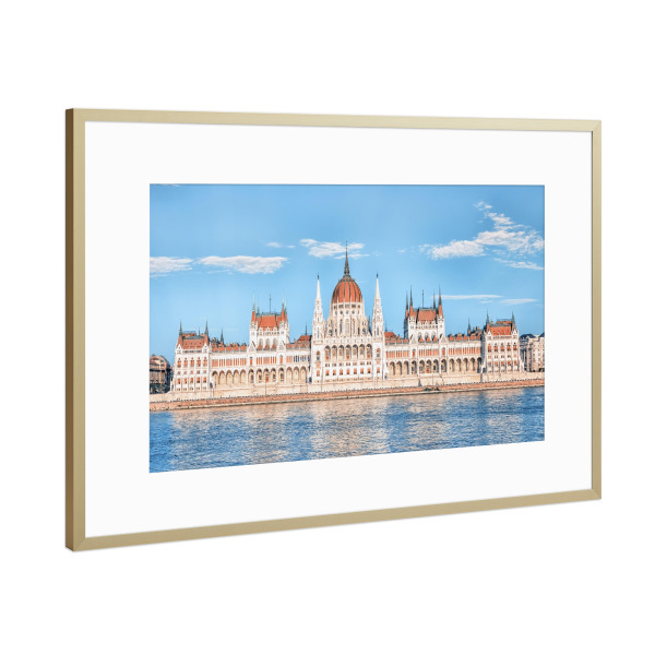 Poster mit Rahmen Gold "Hungarian Parliament Facade" artboxONE - Städte,Reise,Architektur,Reise / Länder,Städte / Budapest